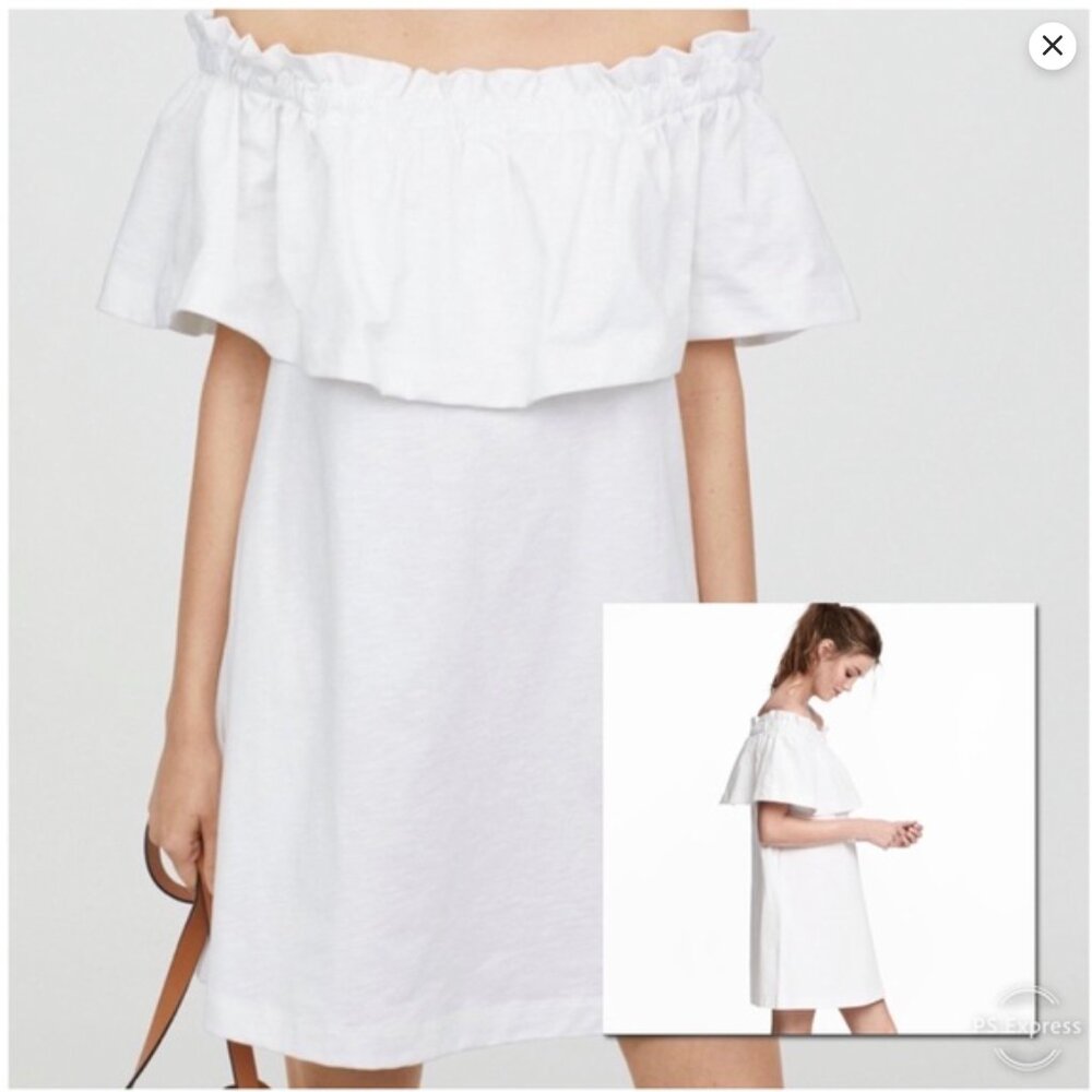 H&M | white Off The Shoulder Dress 8